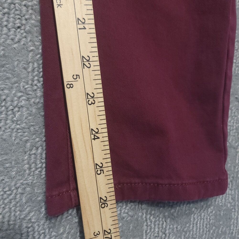 Levis Boyfriend Jeans Womens 31 Stretch Burgundy Ankle Denim Pants - Picture 8 of 13